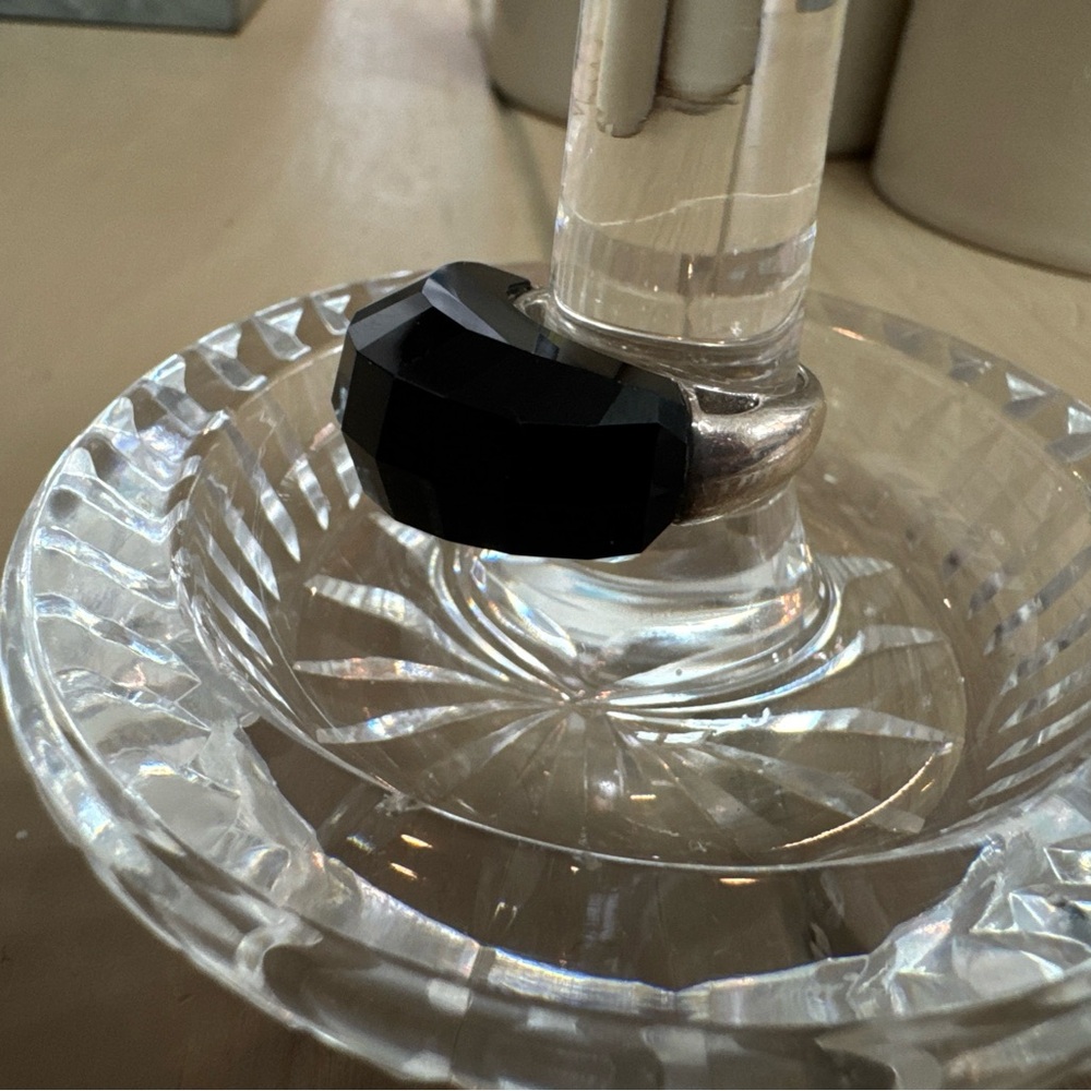 STERLING SILVER 925 BLACK ONYX RING BY W.K (Whitney Kelly) Size 6
